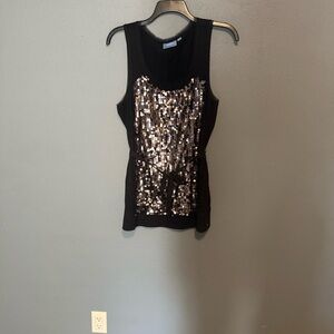 Simply Vera Vera Wang Black Top with Silver Sequins